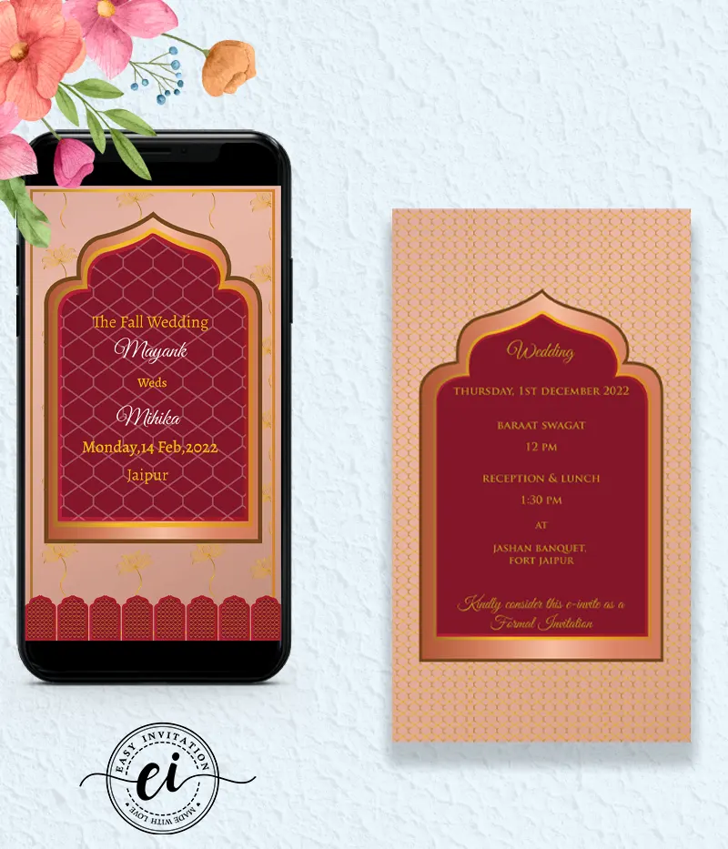 Heritage Indian Wedding E Invitation