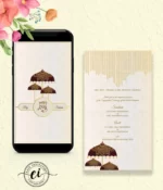 Umbrella Floret Wedding Invitation Card