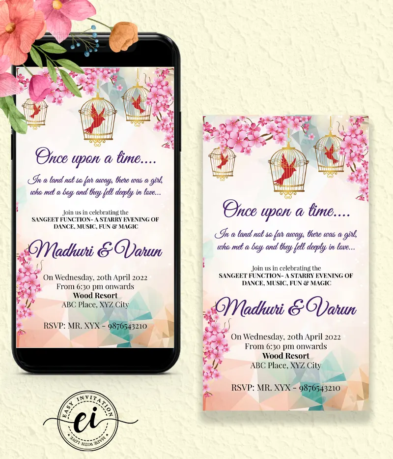 Sangeet Function Indian Wedding Card E Invitation