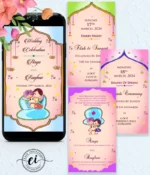 Cute Ilustrated Carricature Quirky Indian Wedding E Invitation