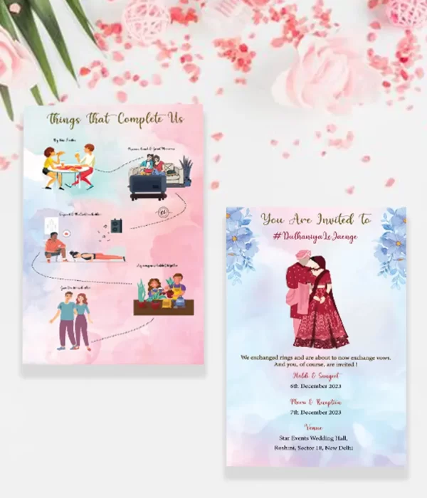 Desi Romance Story Telling Wedding Card