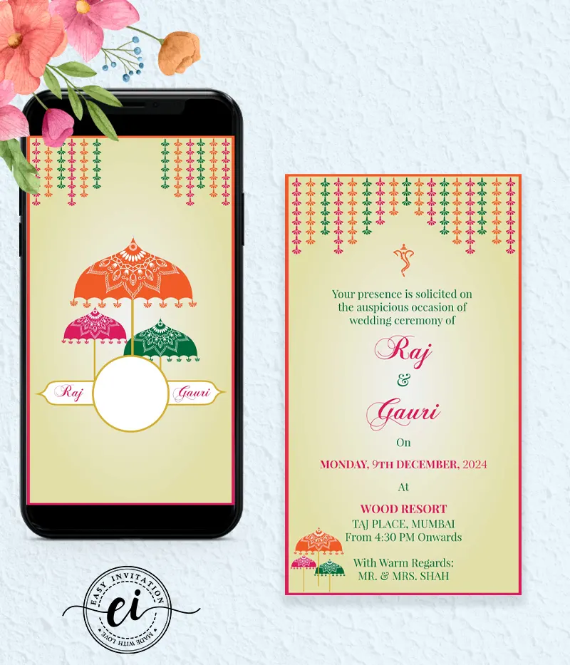 Imperial Geometry - Indian Wedding E Invitation Card