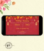 Red Gold Indian Wedding E Invitation Card
