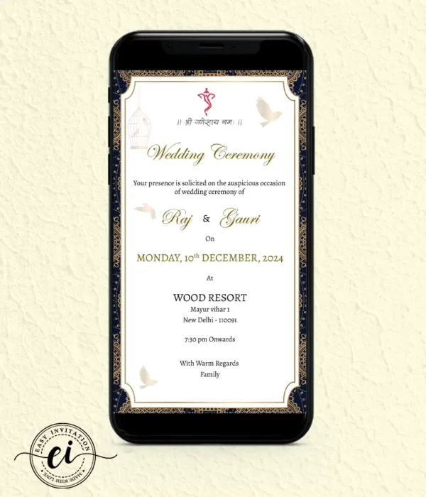 Vivid Floral Indian Wedding E Invitation