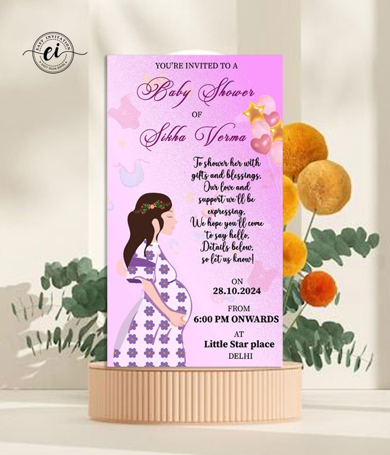 Mom To Be Indian Baby Shower E Invitation