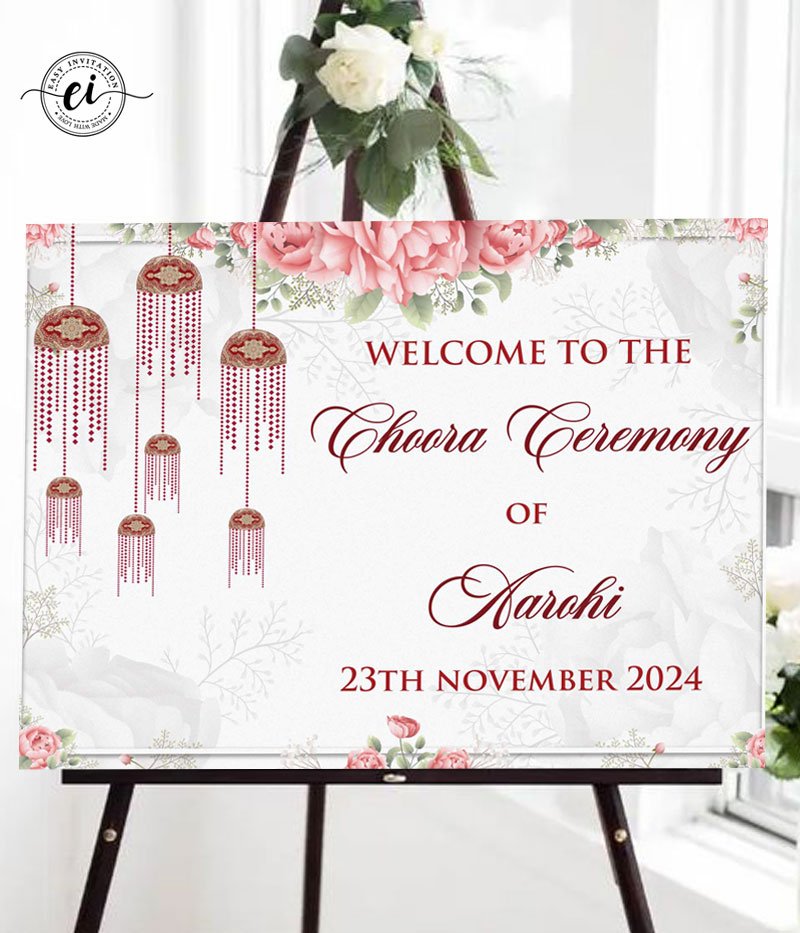 Chura Ceremony Punjabi Indian Wedding Signage Board