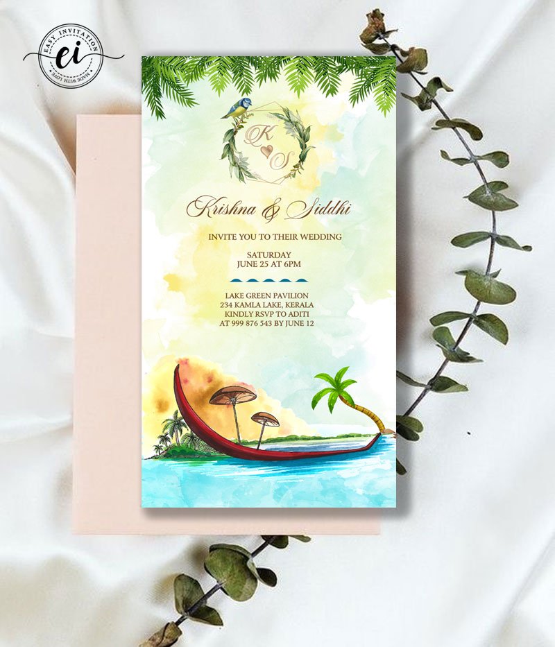South Indian Wedding Boat Theme Save The Date E Invitation
