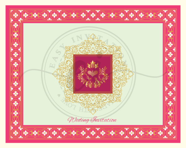 Floral Border Indian Wedding Invitation Card_EI