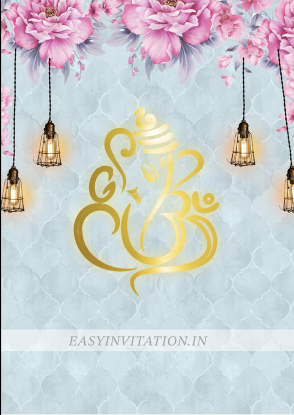 Pink & Blue Floral Indian Wedding Video Invitation_EI