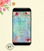 Evening Lights and Flower Wedding Invitation Card_