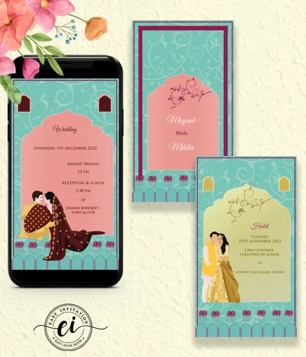 Indian Couple Wedding Invitation Card