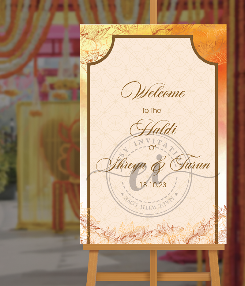 Haldi Ceremony Indian Wedding Signage Board