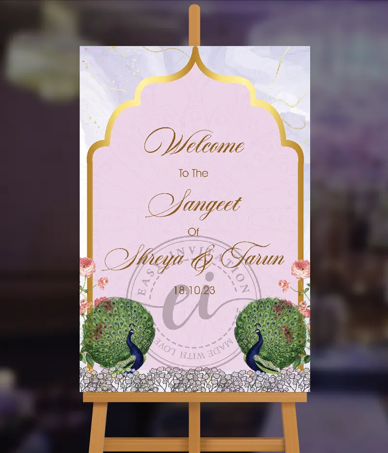 Sangeet Ceremony Indian Wedding Welcome Signage Board