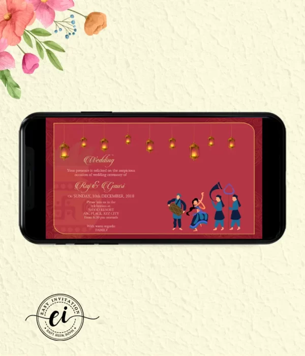 Basic Indian Wedding E Invitation Card