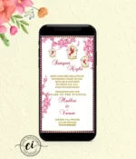 Floral Sangeet Ceremony Invitation Card