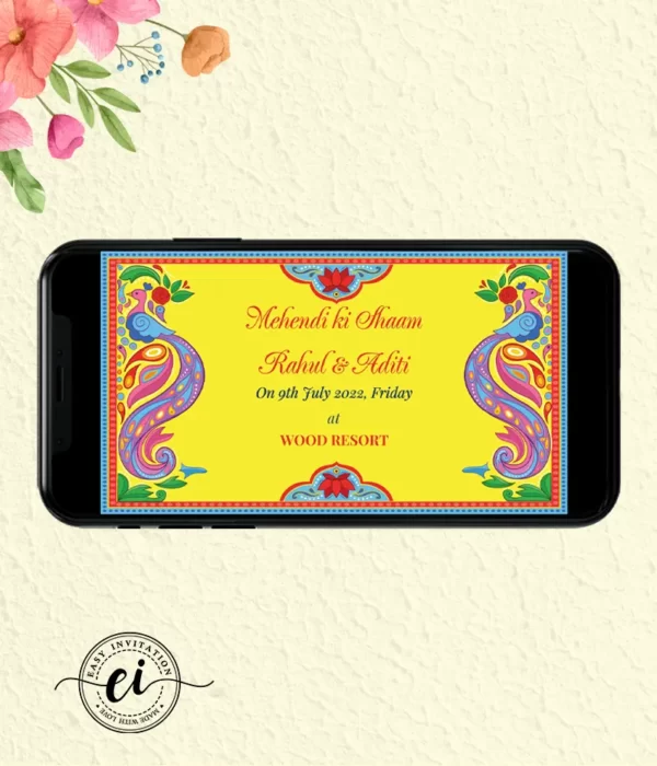 Mehendi Ki Shaam Wedding Invitation Card