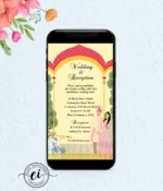 Pastel floral Indian wedding Card