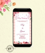 Pink Floral Indian Wedding E Invitation