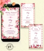 Pink Floral Indian Wedding E Invitation