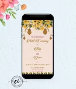 Pleasing floral decor Indian Wedding E invitation