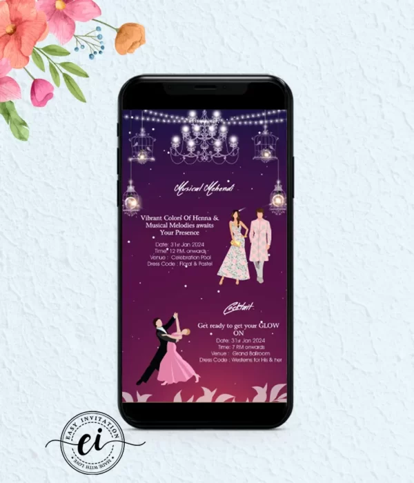 Stary night Indian Wedding Card