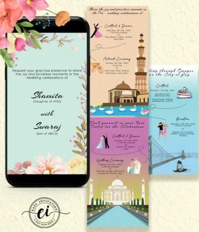 Travel With Us Indian Wedding Invitation