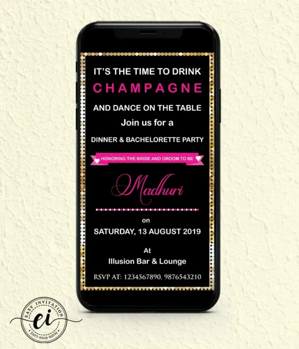 Bachelorette Party Indian Wedding E Invitation