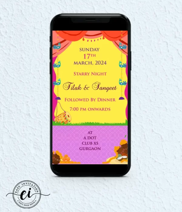 Cute Ilustrated Quirky Indian Wedding E Invitation