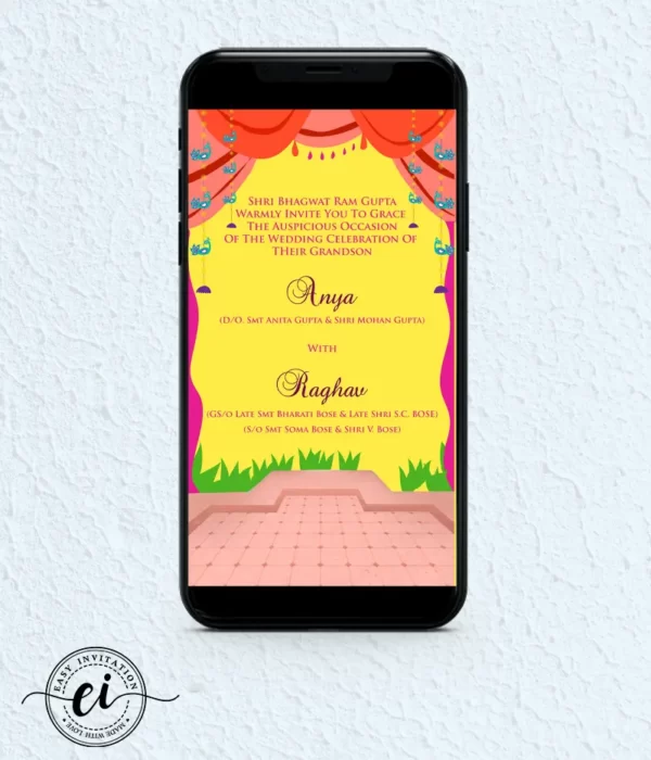 Cute Ilustrated Quirky Indian Wedding E Invitation