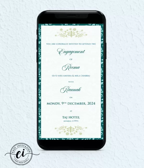 Ganesha Buti Indian Wedding E Invitation