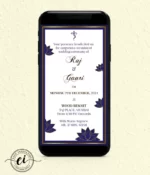 Gold Foil Lotus - Indian Wedding E Invitation