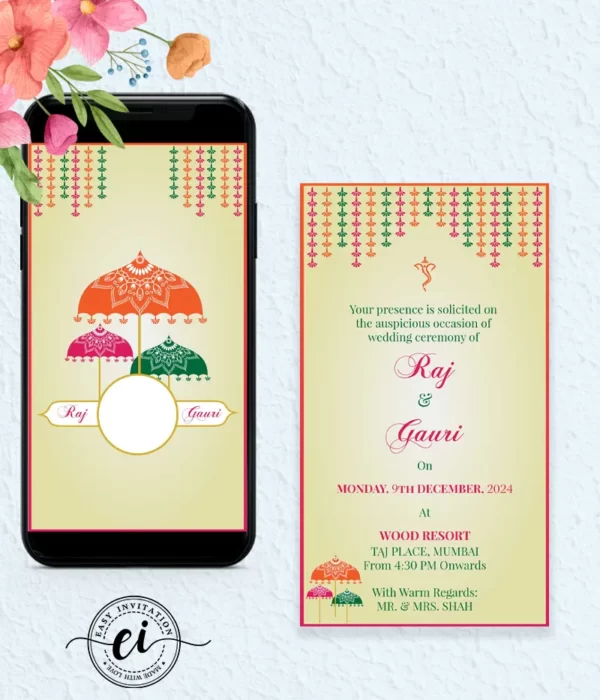 Imperial Geometry - Indian Wedding E Invitation