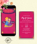 Indian Bride Groom Illustrative Indian Wedding E Invitation