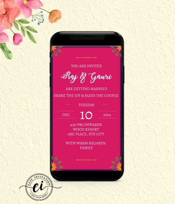 Indian Bride Groom Illustrative Indian Wedding E Invitation