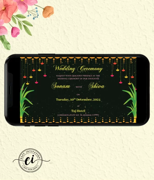 Majestic Wedding Elephant Indian Wedding E Invitation