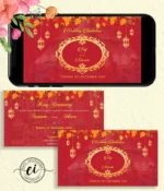 Red Gold Indian Wedding E Invitation Card