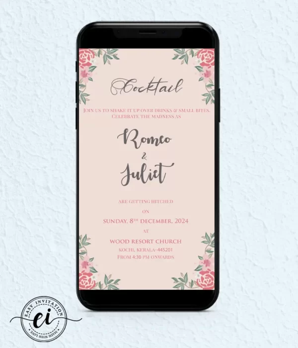 Romeo Julliet Illustrated Indian Wedding E Invitation Card