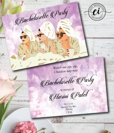 Sip Sip Bachelorette E Invitation