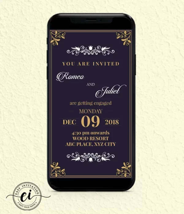 Swirling Elegance Indian Wedding E Invitation