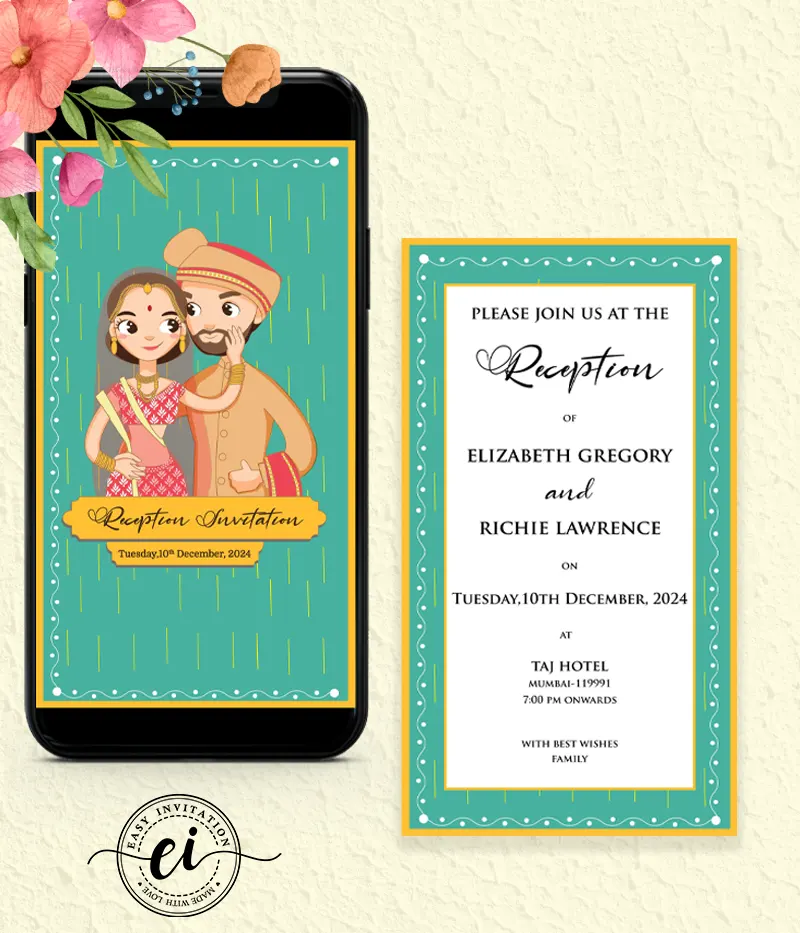 Wedding Reception Indian Wedding E Invitation