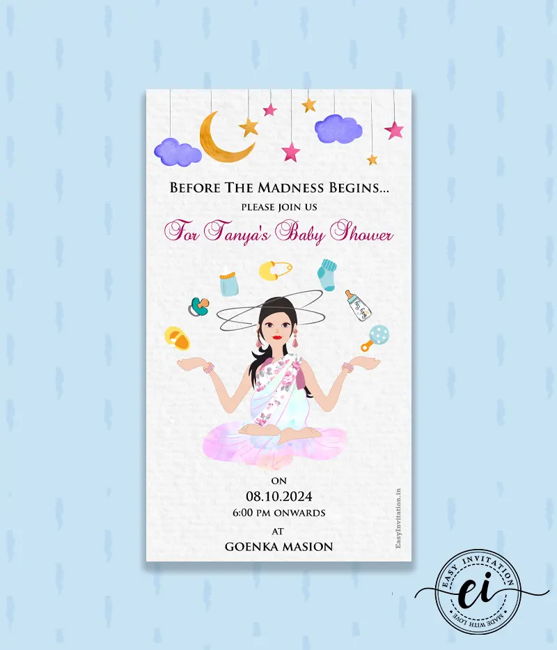 Before The Baby Madness Begins Indian Baby Shower E Invitation