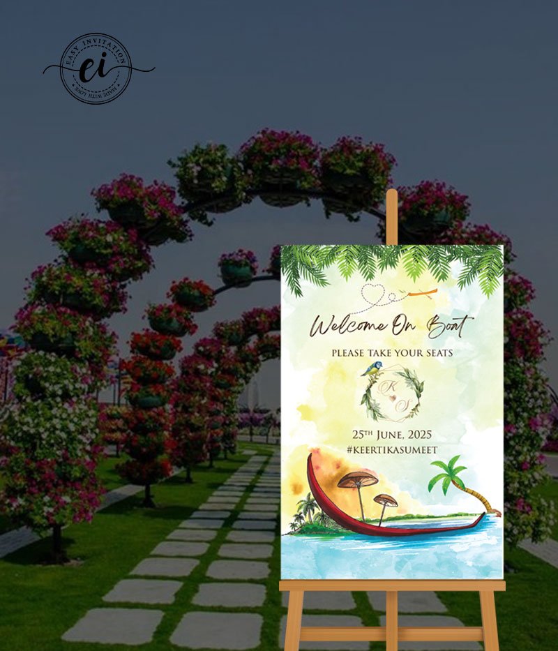 Indian Wedding Welcome Signage Board