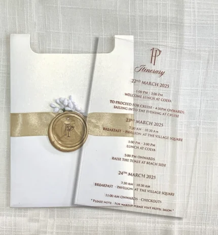 Easy Invitation Acrylic Itinerary, EI_A0001