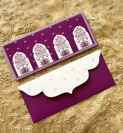 Easy Invitation Purple Colour Floral Money Envelope, EI_SE00019