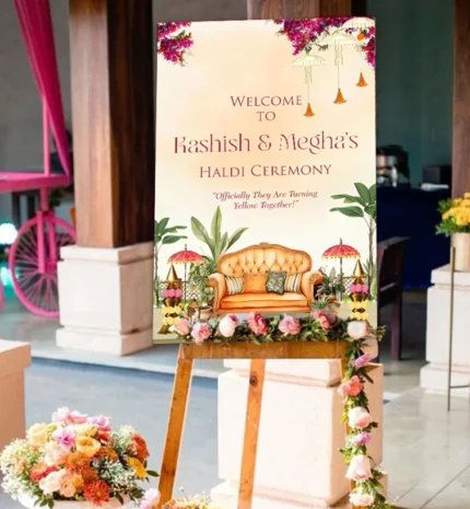 Easy Invitation Wedding Haldi Signage, EI_SN00015