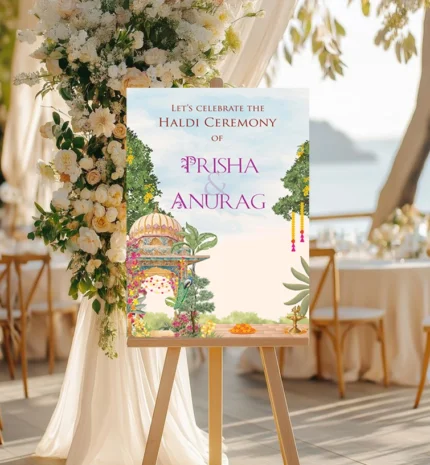 Easy Invitation Wedding Haldi Signage, EI_SN00016