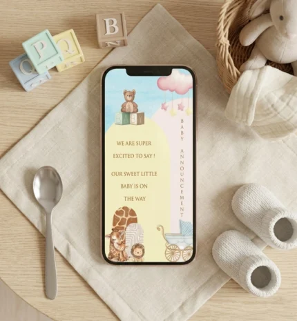 Easy Invitation, Baby Announcement Invite, EI_BA0005